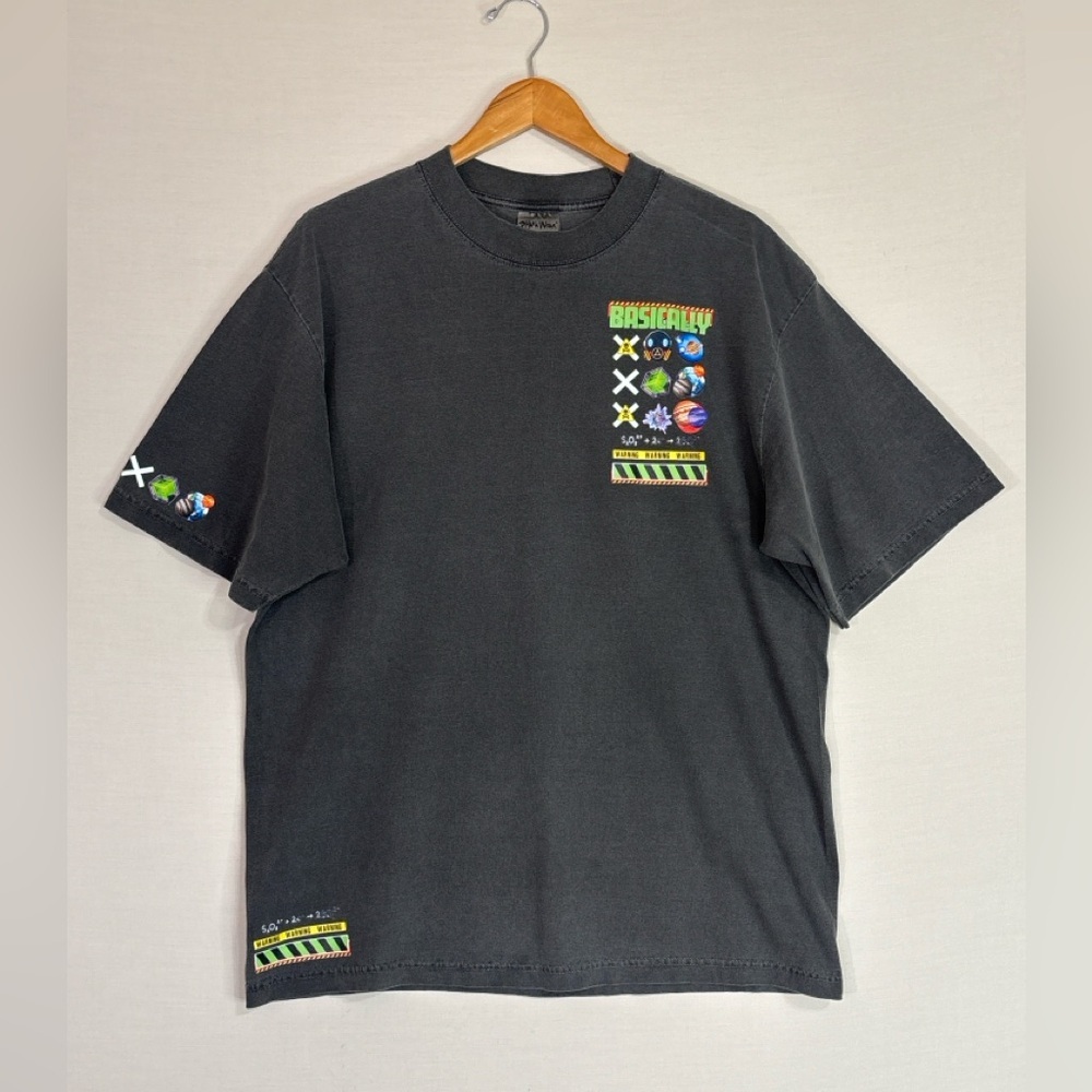 Shaka Wear Basically Graphic Tee Heavyweight Streetwear Shirt Gray L